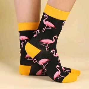 ✨3 FOR $28✨🆕BLACK FLAMINGO SOCKS - ADULT
